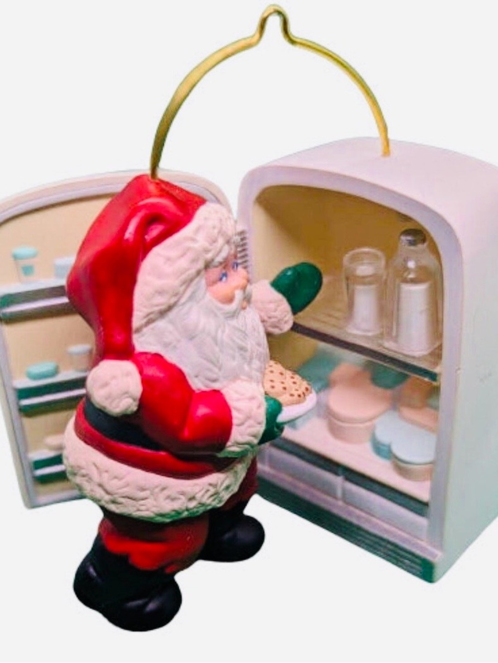 1993 Raiding the Fridge Santa Claus Hallmark Ornament cookies fridge